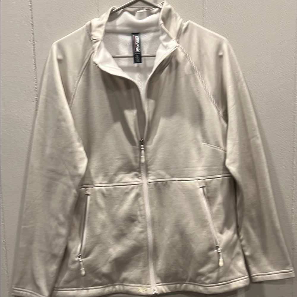 Kirkland Signature White Zippered Long Sleeve Hoodie